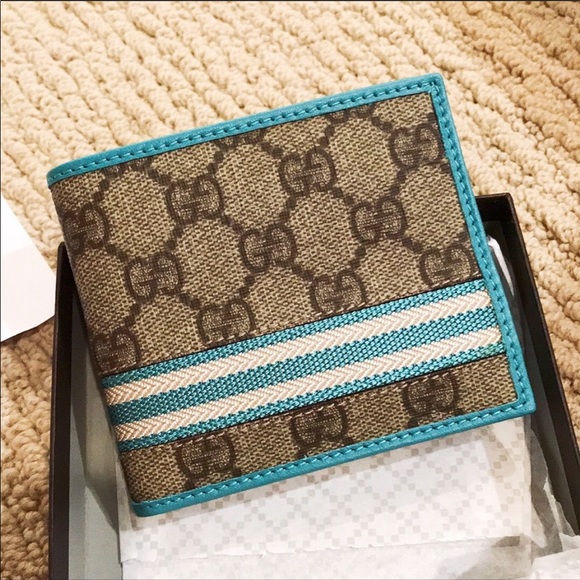 Gucci Other - NWT Authentic Teal Gucci Bifold Men’s Wallet Rare!